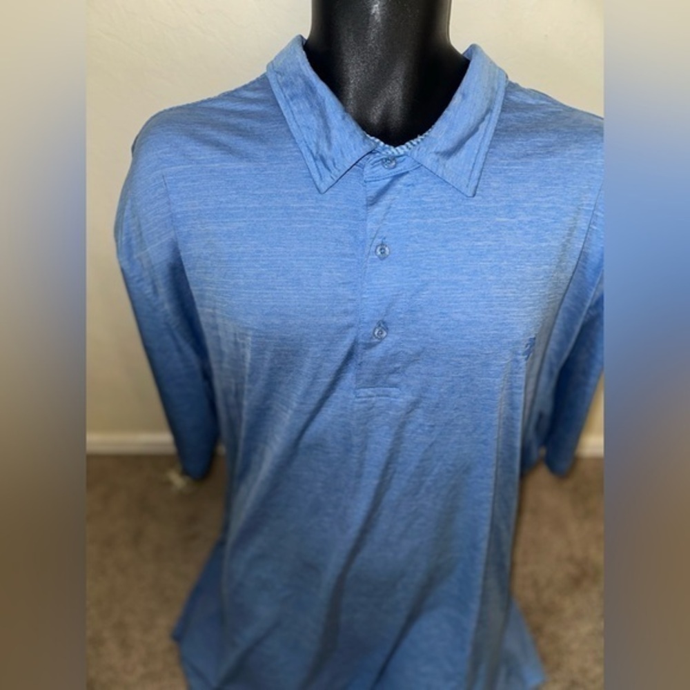 Mens used pre own Izod golf polo blue striped shirt size 3XL big tall